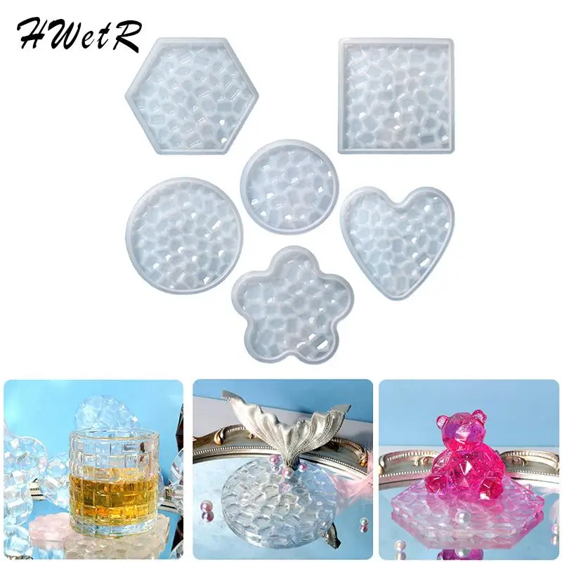 

1pcs Crystal Epoxy Resin Mold Love Plum Blossom Diamond Pattern Coaster Table DIY Silicone Mold Home Decoration