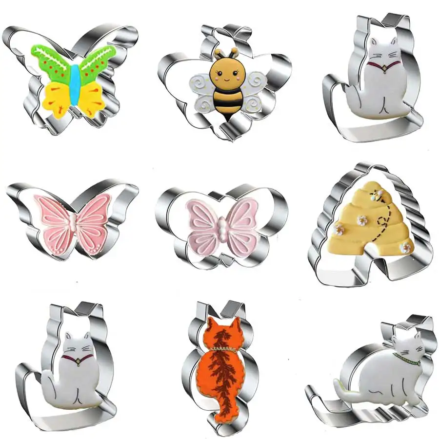 

Biscuit Molds for Cookies Press Cutters Animal Shapes Bee Butterfly Bird Sika Deer Horse Bakery Modeling Tools for Kitchen