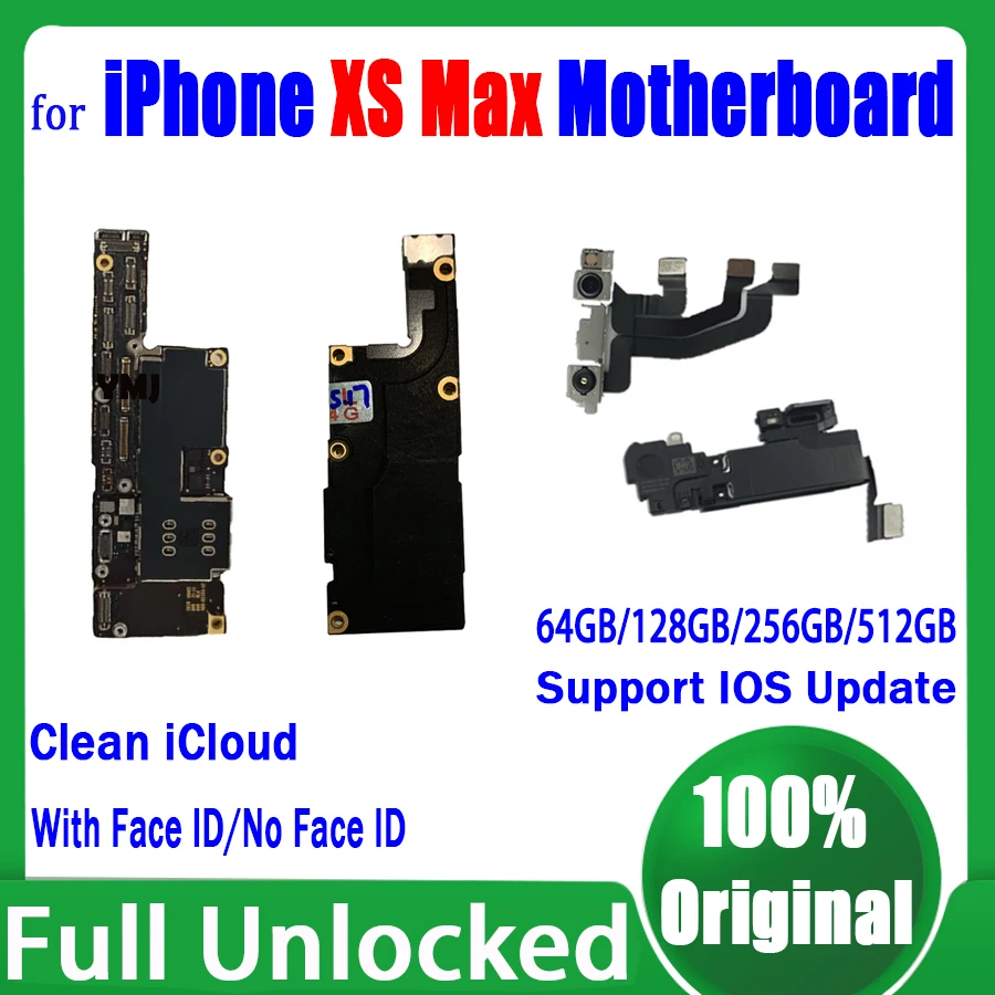 

Support Update Mainboard With/No Face ID For iPhone XS MAX Motherboard Original Unlocked Clean iCloud Logic Board Full Working