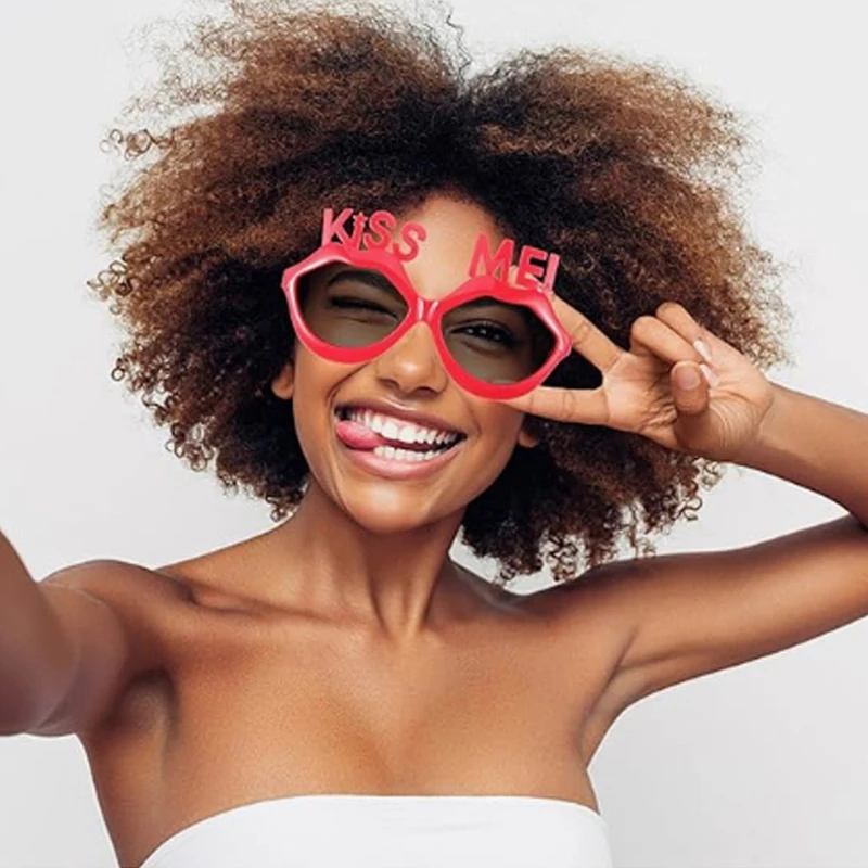 Гламурные солнцезащитные очки в форме губ забавные с горячими губами Поцелуй