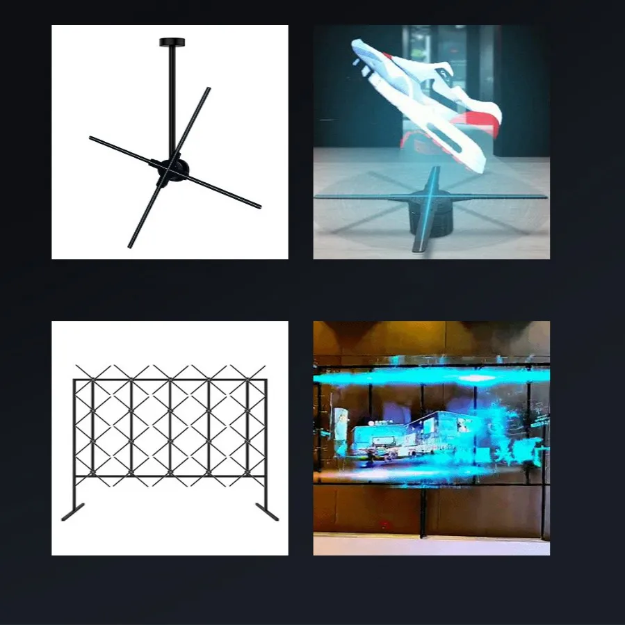 Новый 70 см голографический 3D вентилятор с невооруженным глазом рекламный