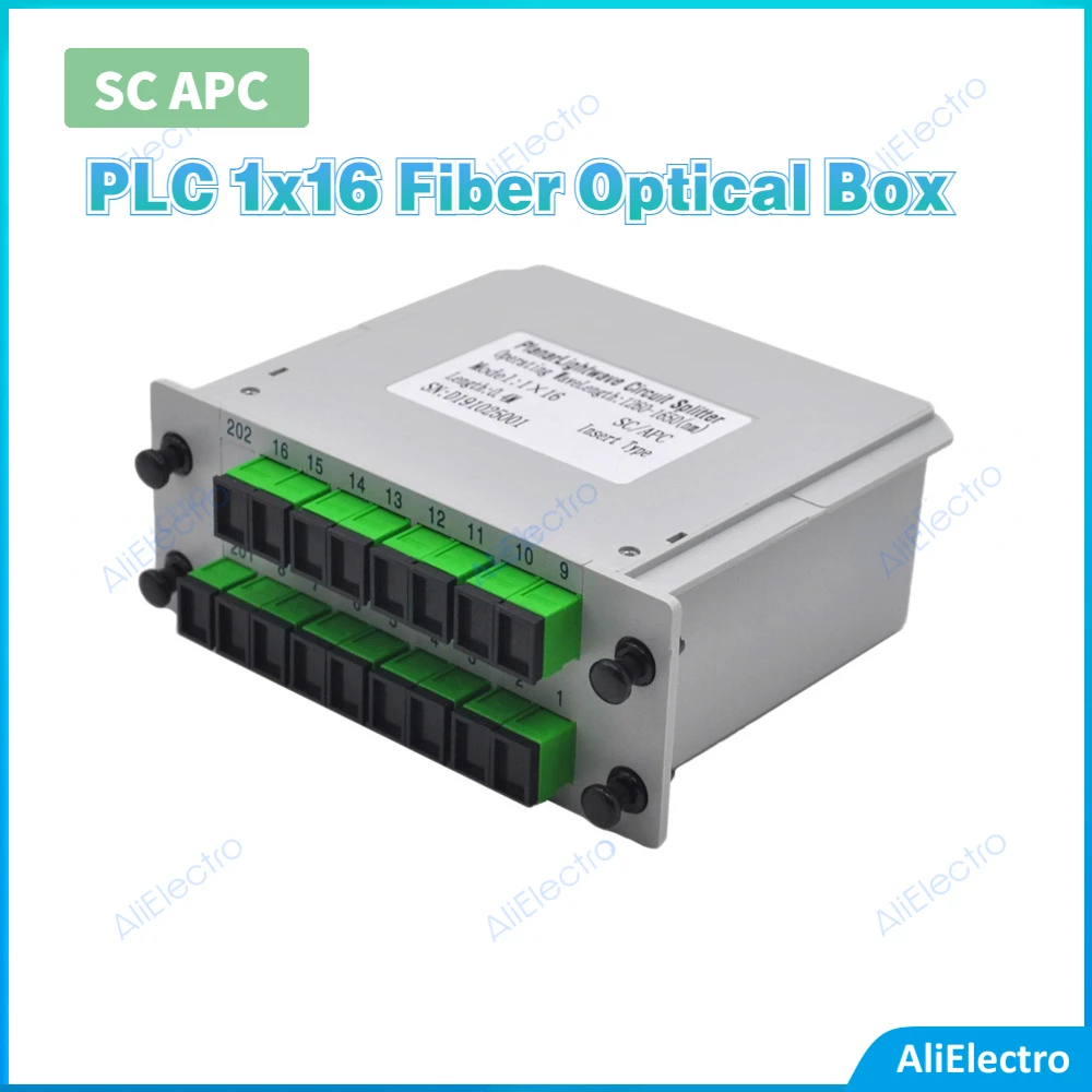 

New SC APC PLC Cassette 1x16 Fiber Optical Box FTTH Splitter box Insert Type Planar Lightwave Circuit Splitter 1*16free shipping