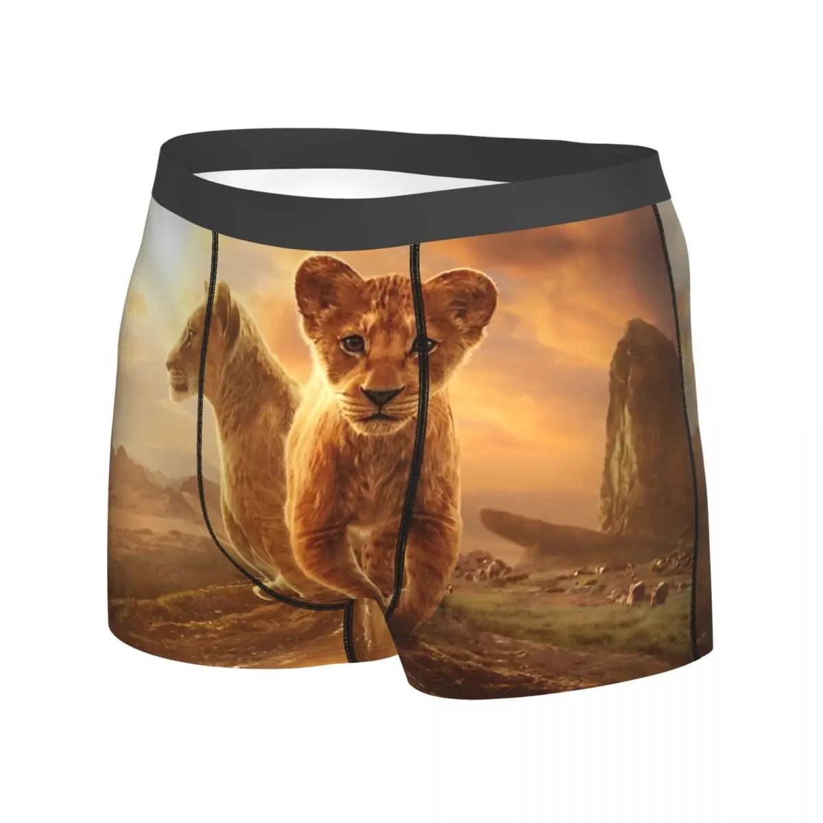 Фото Mufasa The Lion King Boxer шорты с 3D чехлом, нижнее белье, Лидер продаж, шорты с принтом, удобные мужские трусы, большие размеры 2XL №2
