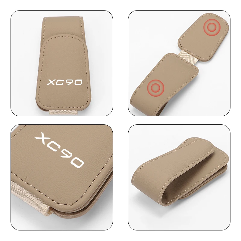 Автомобильный держатель для солнцезащитных очков кожаная вешалка