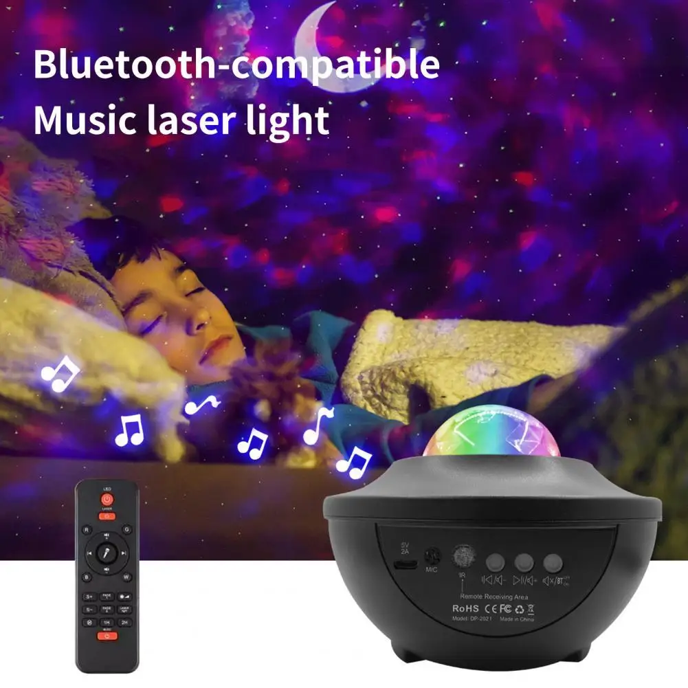 

Starry Sky Projection Light Bluetooth-compatible Romantic LED Voice-activated Ocean Wave Atmosphere Light for Children