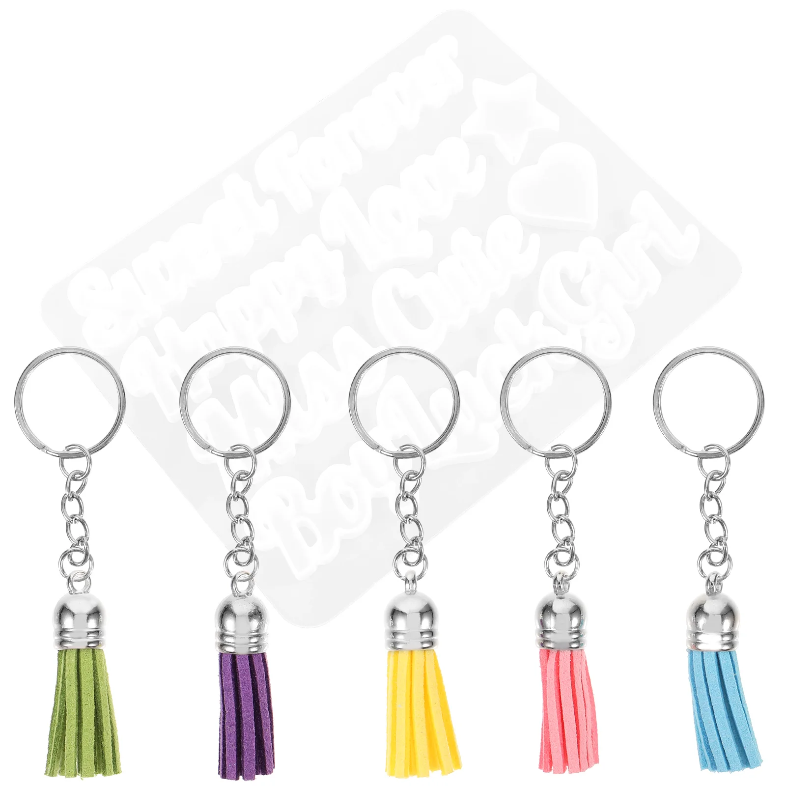 

Silicone Molds Keychain DIY Letter Blessing Elements Casting Pendant Suede Alphabet Multi-use