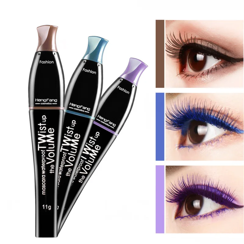 

Professional Makeup Color Mascara Waterproof Fast Dry Eyelashes Curling Lengthening Makeup Eye Lashes Blue Purple Mascara