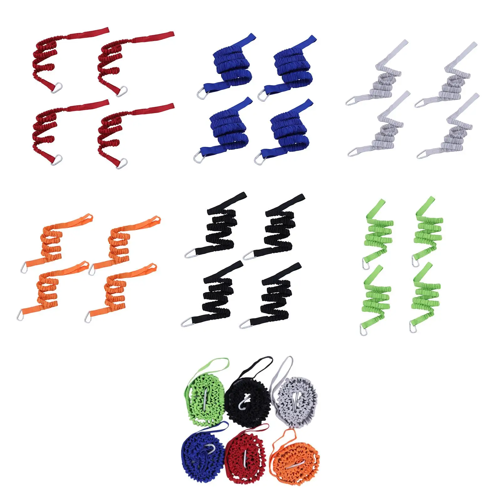 

Kayak Paddle Lanyard Rod Leash Stretchable Coiled Good Elasticity for Canoeing Rafting Retractable from 37.4 to 61inch