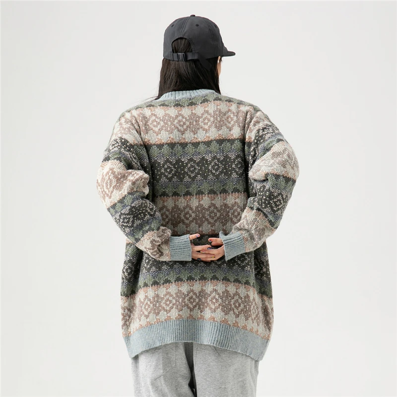 Винтажный свитер для мужчин Новое поступление уличная одежда с принтом Мужской