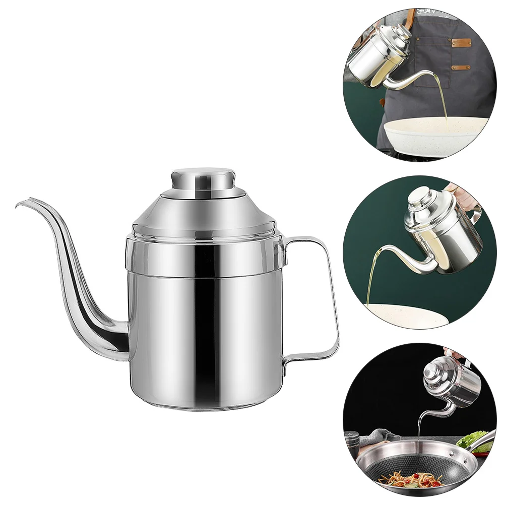 

Oil Dispenser Bottle Vinegar Pot Container Grease Stainless Steel Metal Bottles Kitchensauce Pourer Cruet Seasoning Soy Storage