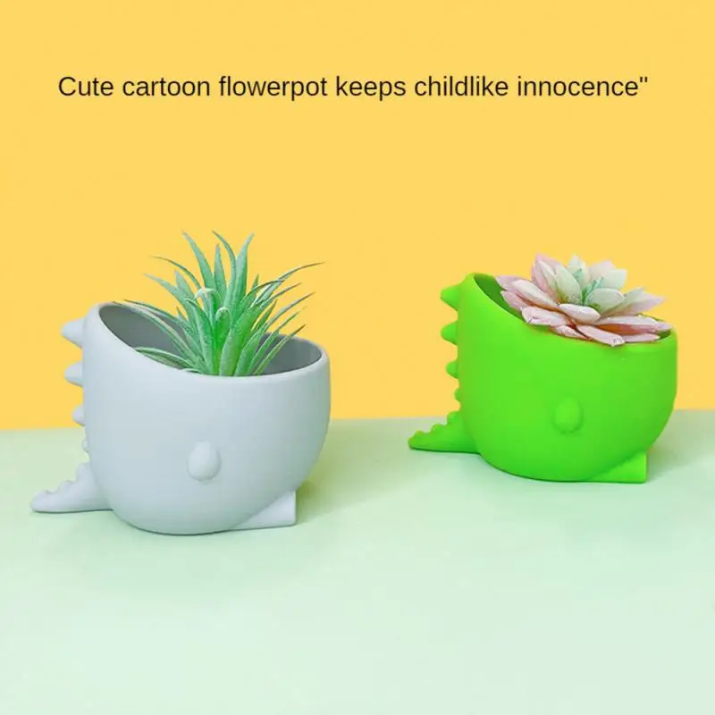 

Creative Cute Dinosaur Flower Pots Thickened Silicone Office Desktop Planters Fleshy Ornaments Mini Small Pot Garden Supplies