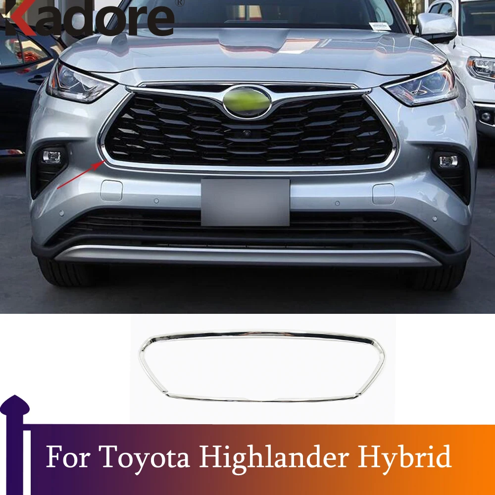 

Для Toyota Highlander Hybrid 2021 2022 Автомобильная передняя решетка гриля крышка отделка молдинг внешние аксессуары стикер для стайлинга автомобиля