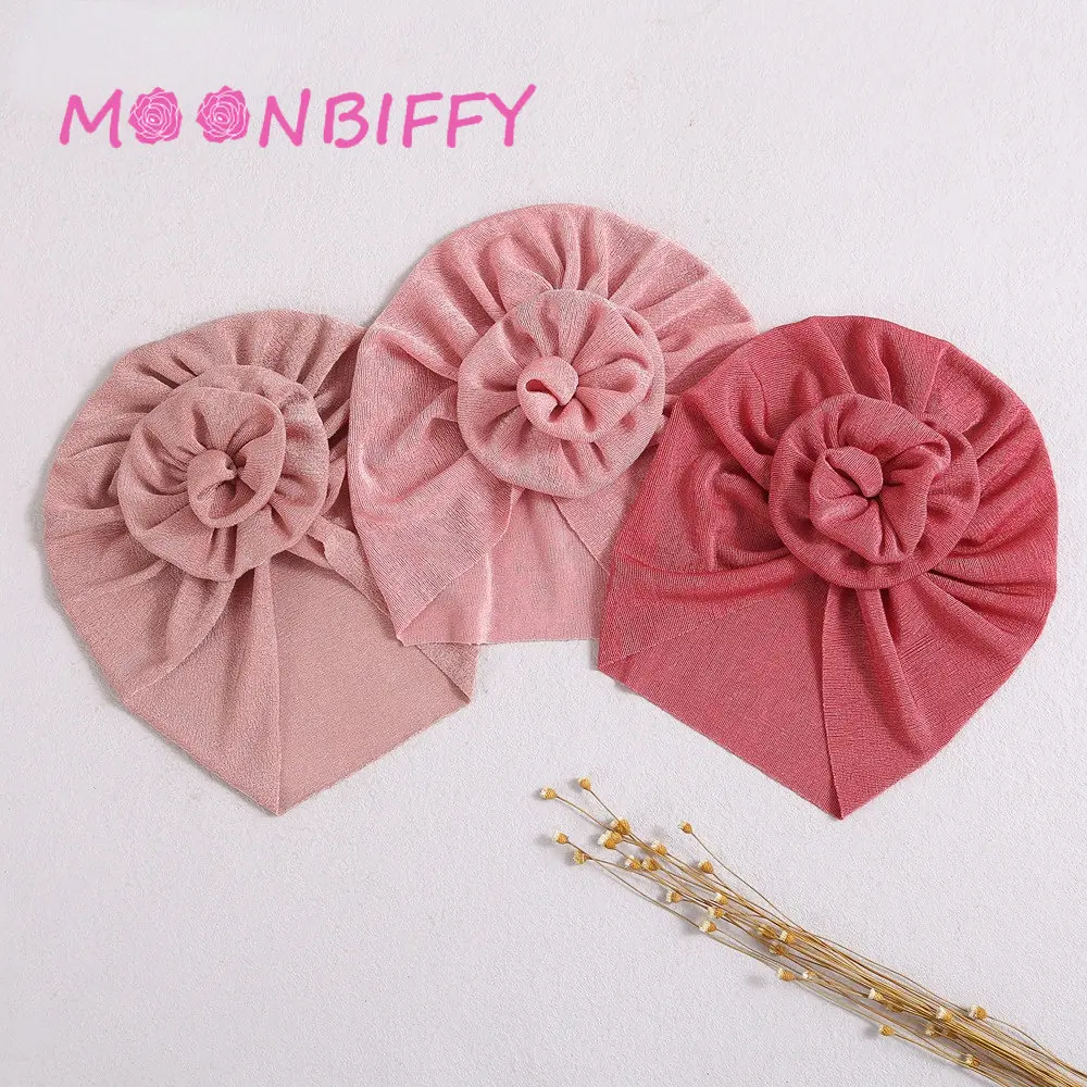 Summer Baby Boy Girl Hat Turban Newborn Baby Flowers Cotton Infant Cap Bonnet Beanies Headband Accessories0-3 Years