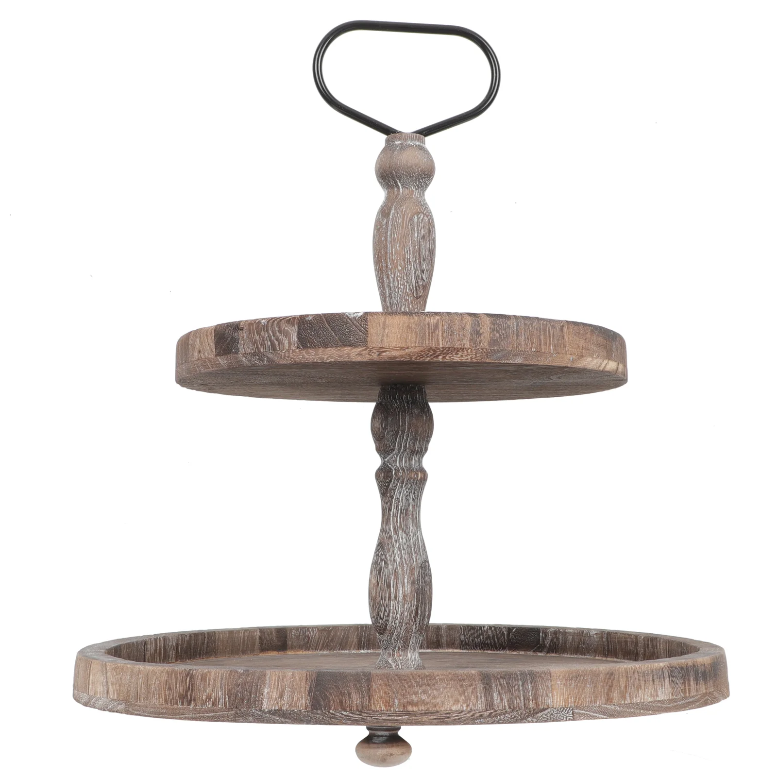 

Tray Stand Serving Display Wood Cake Plate Tiered Dessert Shelf Bowl Footed Round Pastry Fruit Wooden Candy Cookie Holder