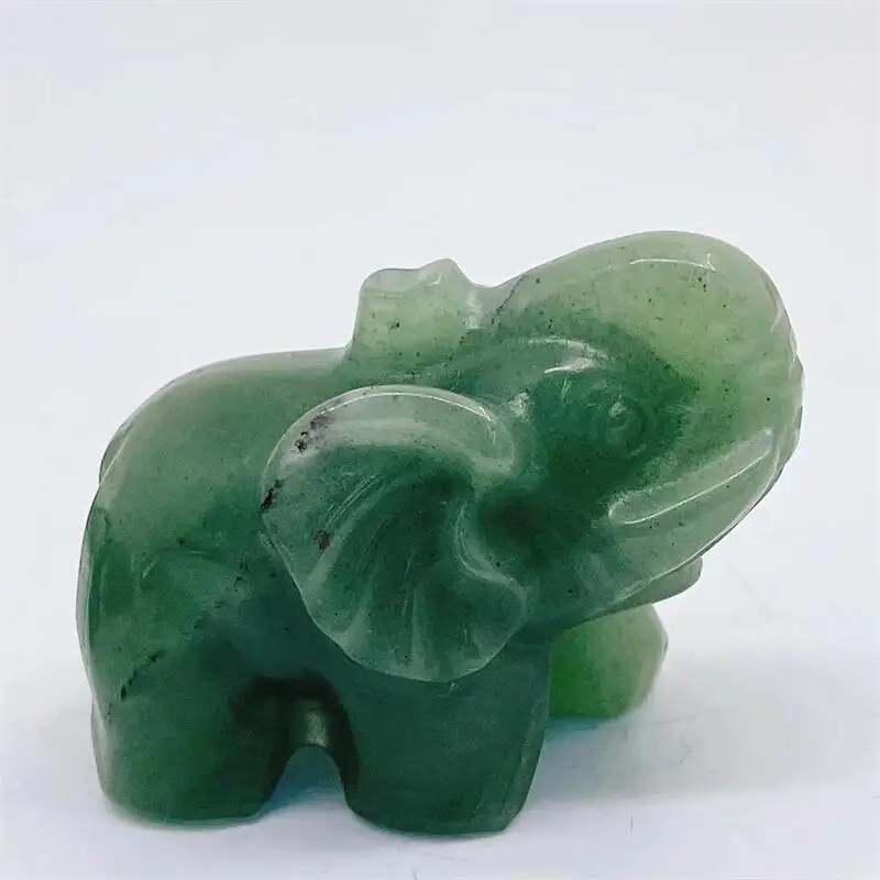

Natural Green Aventurine Elephant Crystal Carving Crafts Cute Animal Fashion Home Decoration Birthday Present 1pcs