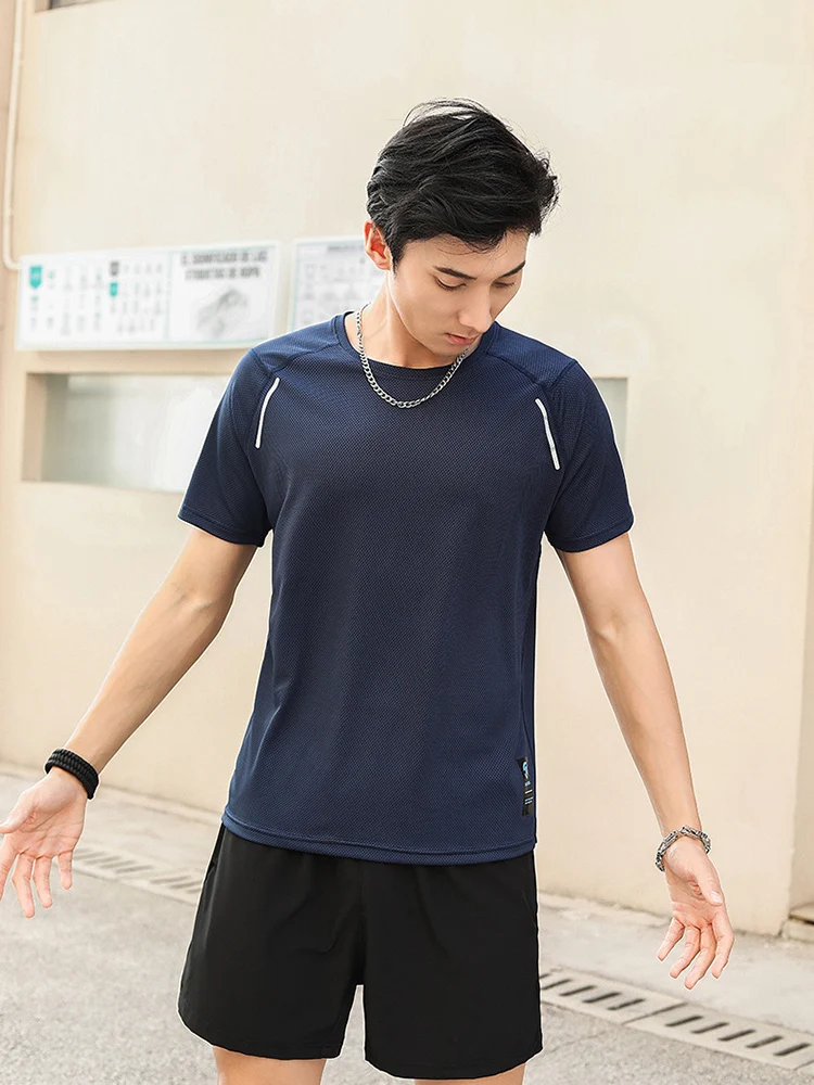 Mens Sports T-shirt Fashion Classic Breathable Sweat-absorbing Quick-dry Fitness Advanced Outdoor Short Sleeve Super Stretch