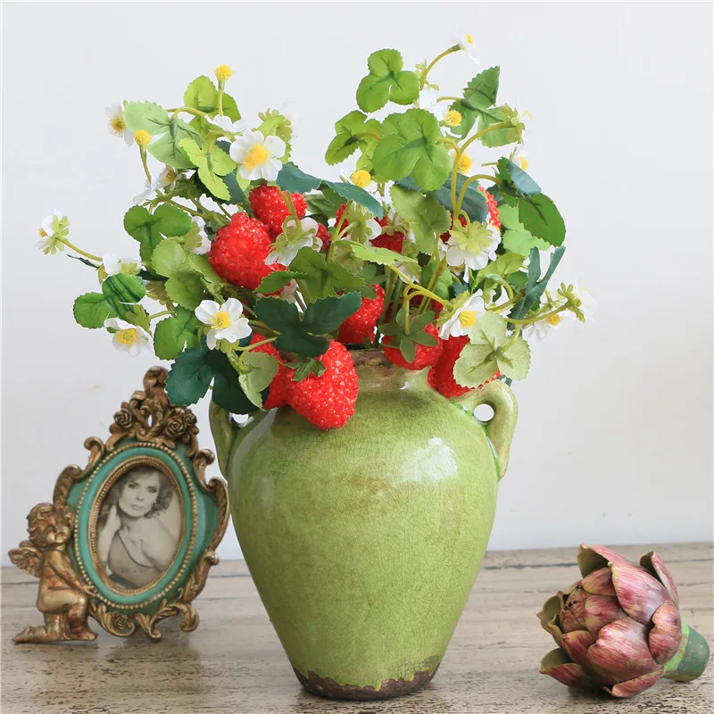 Искусственные фрукты клубника цветок ветка украшение для дома имитация растения