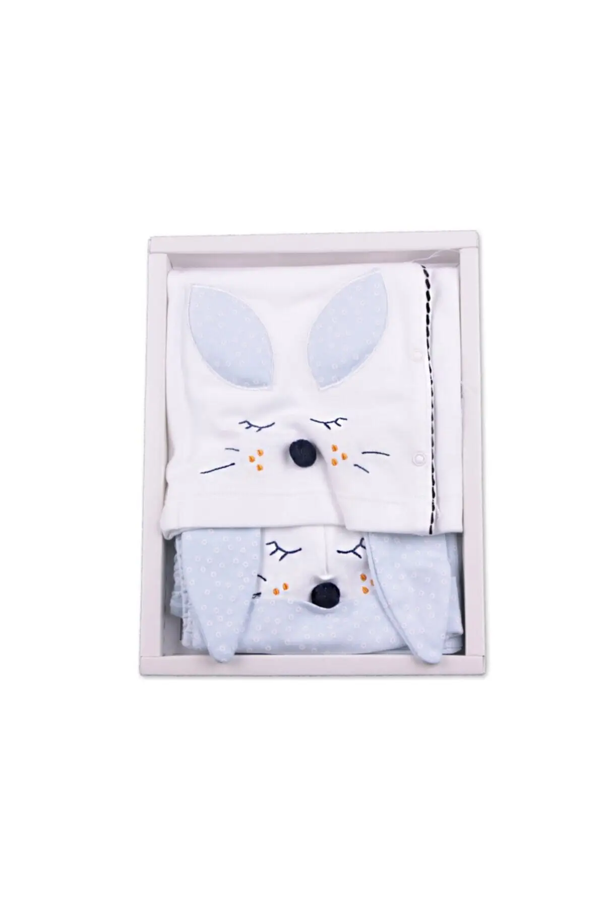 Long Ear Hospital Set Printed Cotton 5'li Mavi Çıkışları Baby Clothing