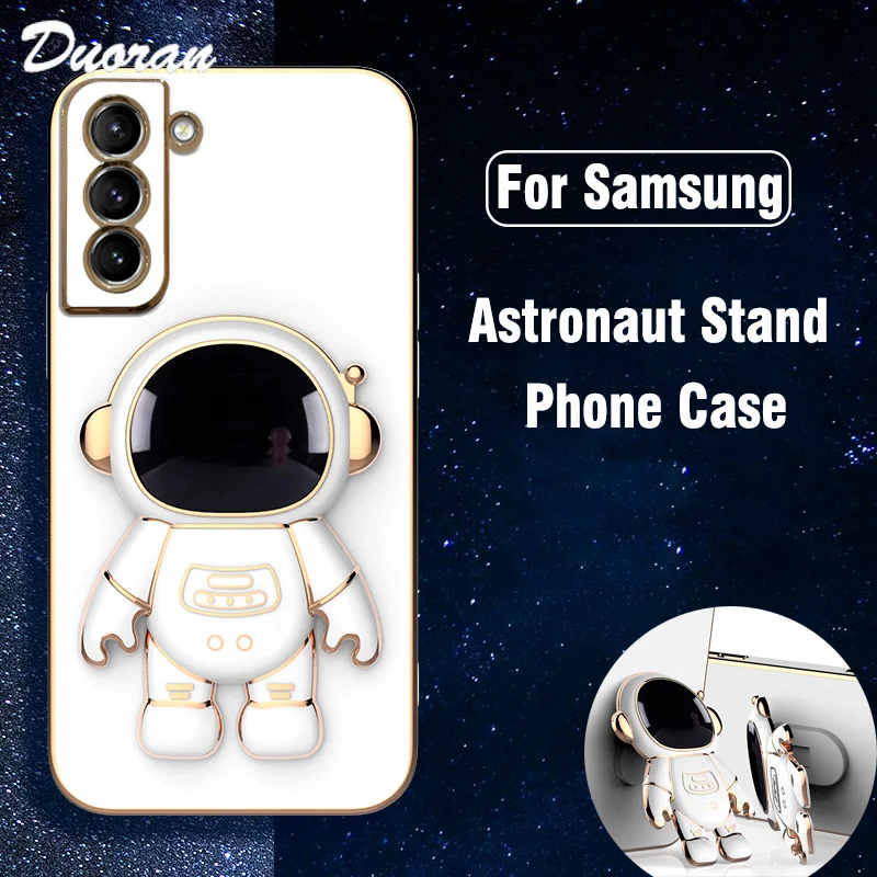 

Luxury Astronaut Holder Case for Samsung Galaxy A21S A31 A51 A71 A03S A10 A20 A30 A50 A11 A22 A42 A33 A53 Phone Stand Back Cover