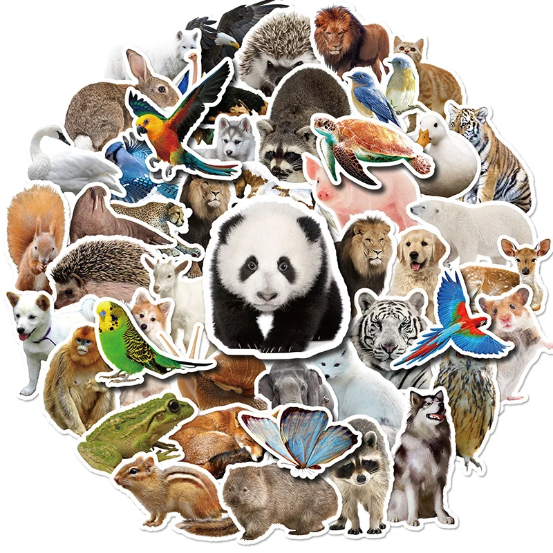 

50PCS Animal Realistic Stickers Hot Sale Animal Graffiti Car Refrigerator Hand Account Stickers Do Not Repeat Waterproof New