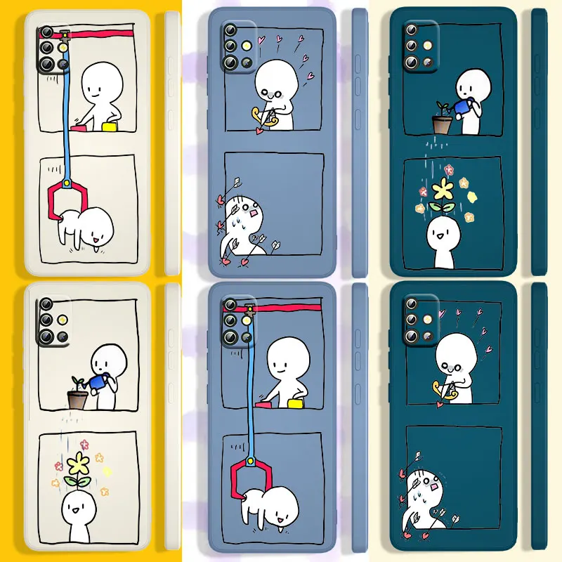 

Cute art painting For Samsung Galaxy A73 A72 A71 A53 A52 A51 A42 A33 A32 A31 A22 A21 A11 Liquid Rope Cover Funda Phone Case Capa