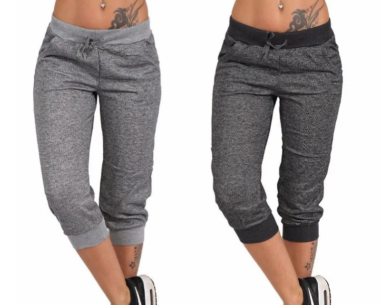 Джоггеры длиной до колен из мягкой ткани эластичная талия на шнурке боковые