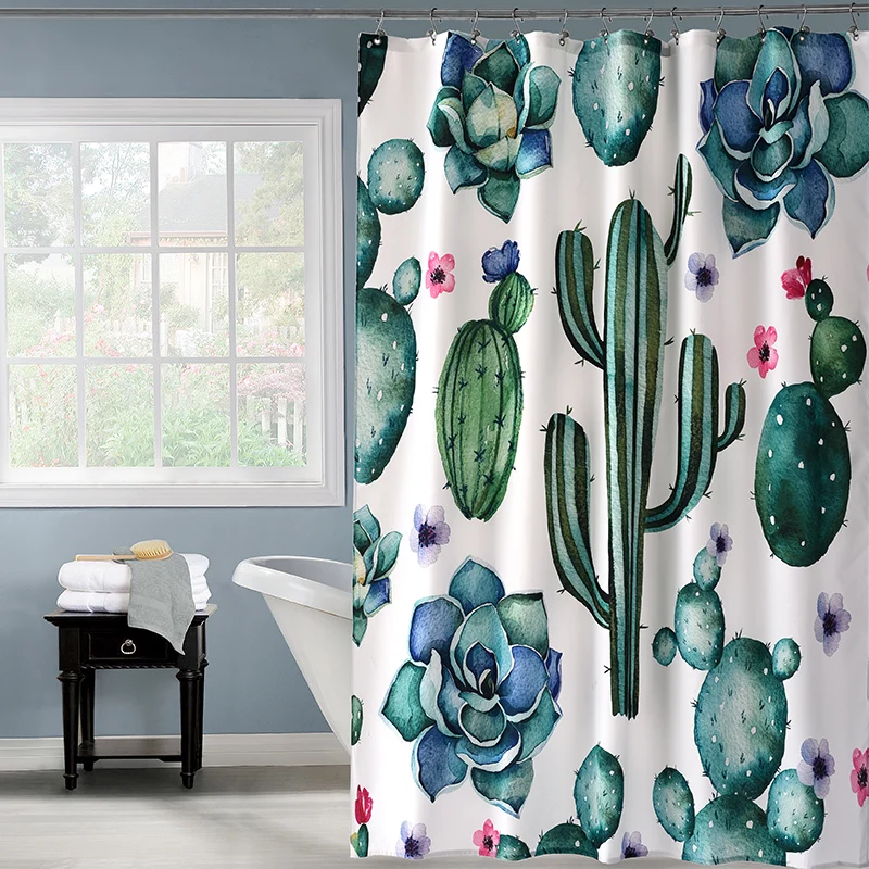 Plant Shower Curtain Decor Modern Nordic Glamour Shower Curtain Bathroom Fabric Products Rideaux De Douche Home Garden Supplies