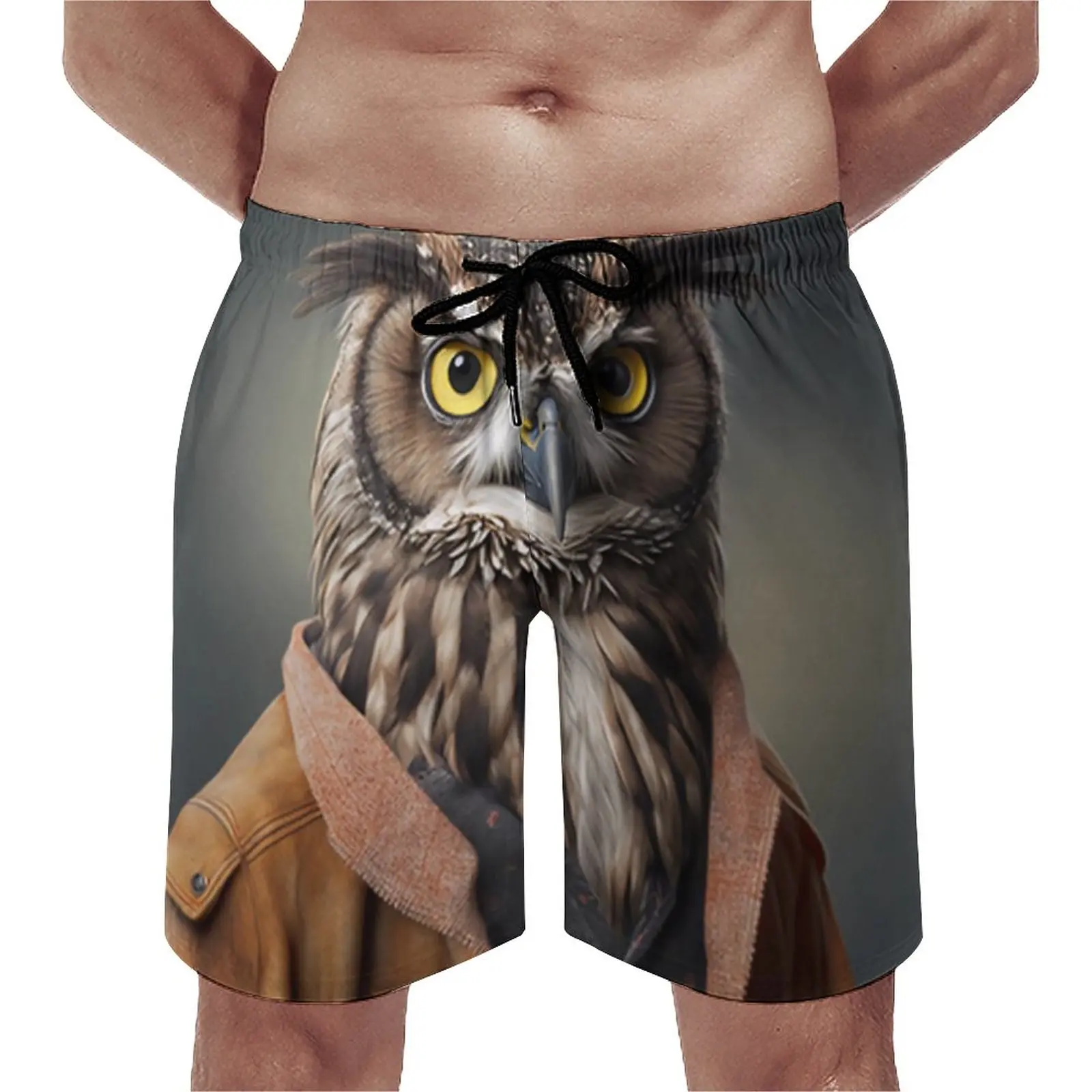 

Owl Board Shorts Summer Dapper Clothing Vintage Beach Short Pants Men's Running Surf Quick Drying Design Beach Trunks
