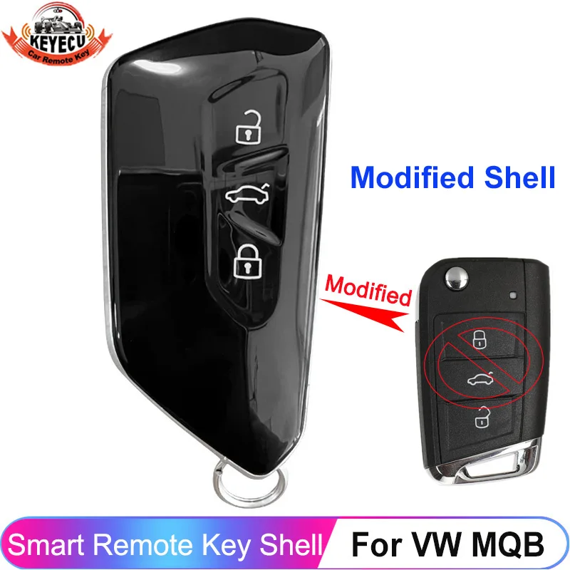 

Модифицированный ключ KEYECU с 3 кнопками, чехол для Skoda Superb Octavia SEAT Leon Ibiza Volkswagen MQB Golf MK8 Polo Tiguan, дистанционное управление