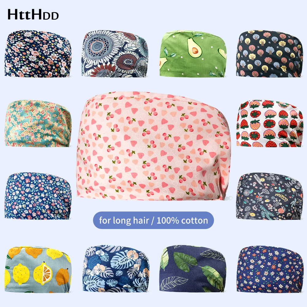 

Surgery Cap Unisex Pharmacy Dental Clinic Working Hat 100%Cotton Dentist Nurse Gourd Cap Multicolor Printing Medical Accessories
