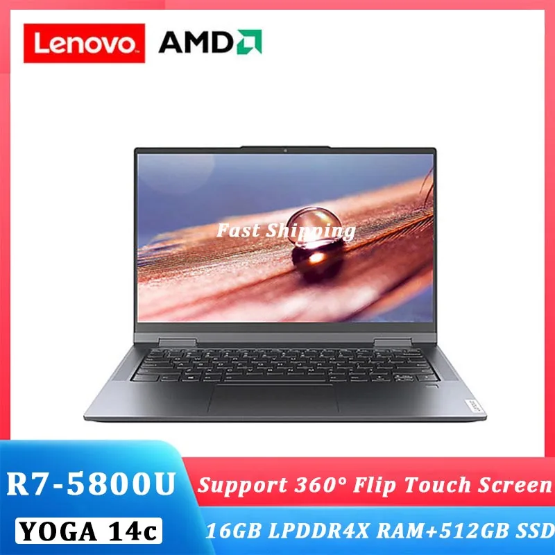 

New lenovo YOGA 14c 2021 laptop AMD Ryzen 7 5800U 16G RAM 512GB/1TB SSD computer Win 10 FHD IPS Touch Screen Ultraslim Notebook