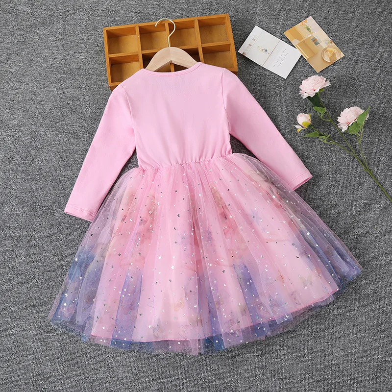 Осенние вечерние платья для девочек одежда дня рождения в виде холодной Снежной