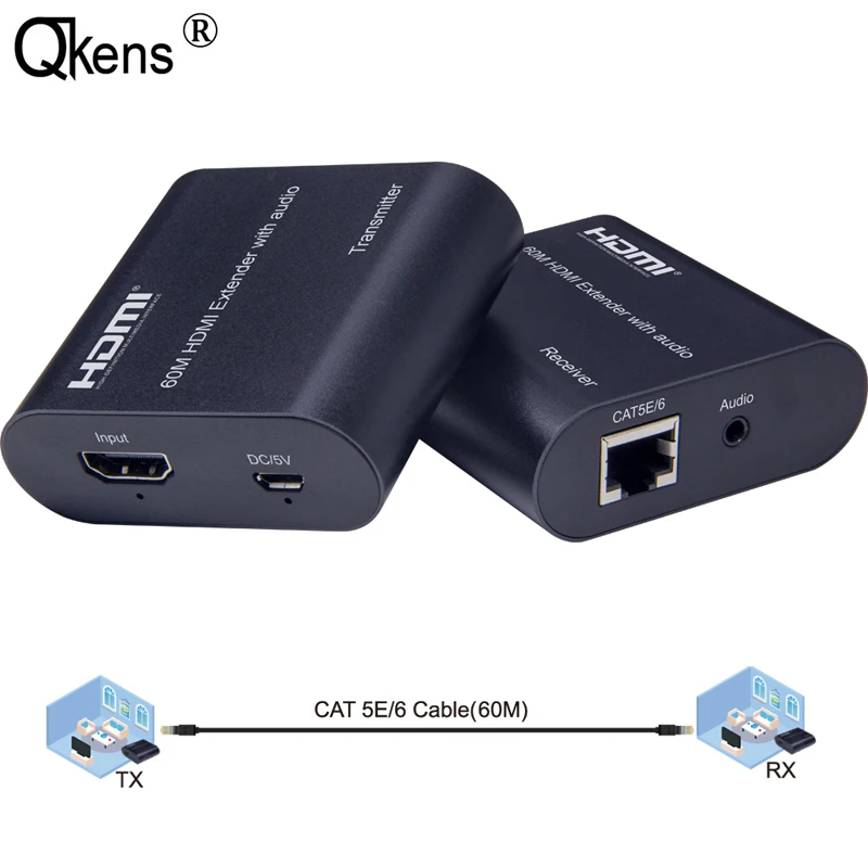 

4K 120m HDMI Extender Vs 1080p 60m Audio Video Converter Over Rj45 Cat5e Cat6 Ethernet Cable for PS4 PC Laptop To TV Projector
