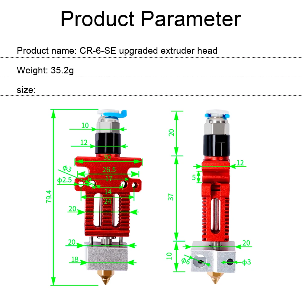 Экструдер Hotend для 3D-принтера Creality CR10 Ender 3 S1 CR10S Pro CR-6 SE