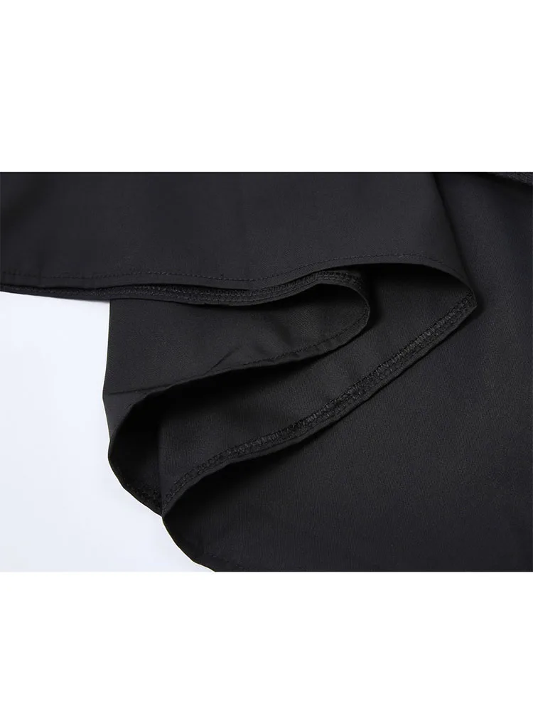 Женская юбка с высокой талией черная большого размера в готическом стиле поясом