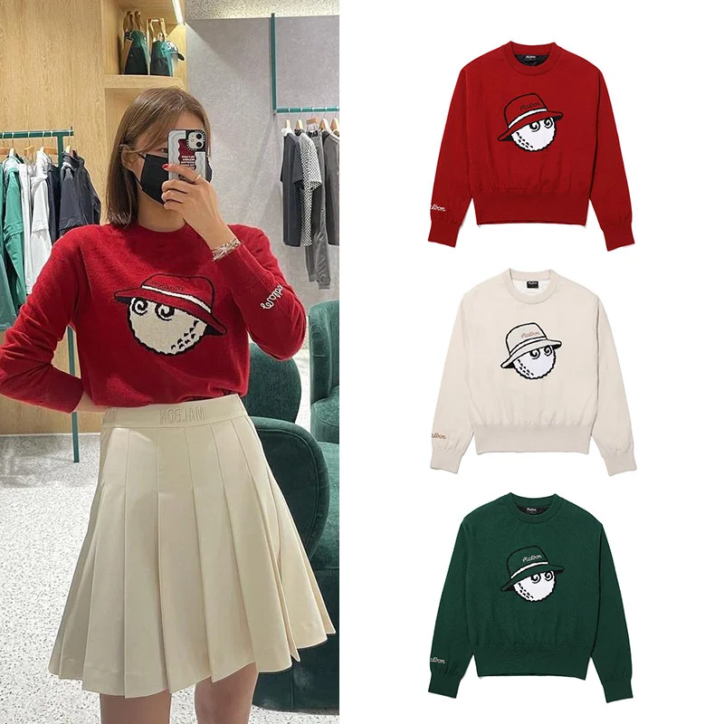 

Horse Women's Golf Soft Touch Crewneck Sweater With Windproof Lining Keep Warm