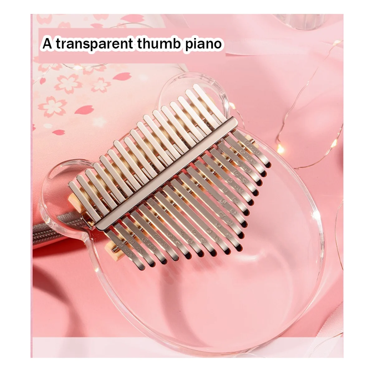 Kalimba 17-клавишное пианино с большим пальцем прозрачный акриловый пальцами
