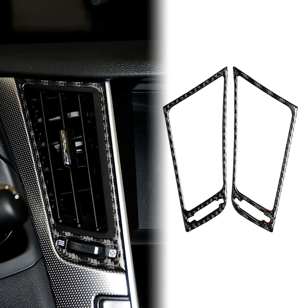 

Настоящее углеродное волокно для Infiniti Q50 2014-2020, центральный экран автомобиля, вентиляционная рамка, декоративные наклейки, аксессуары для модификации автомобиля