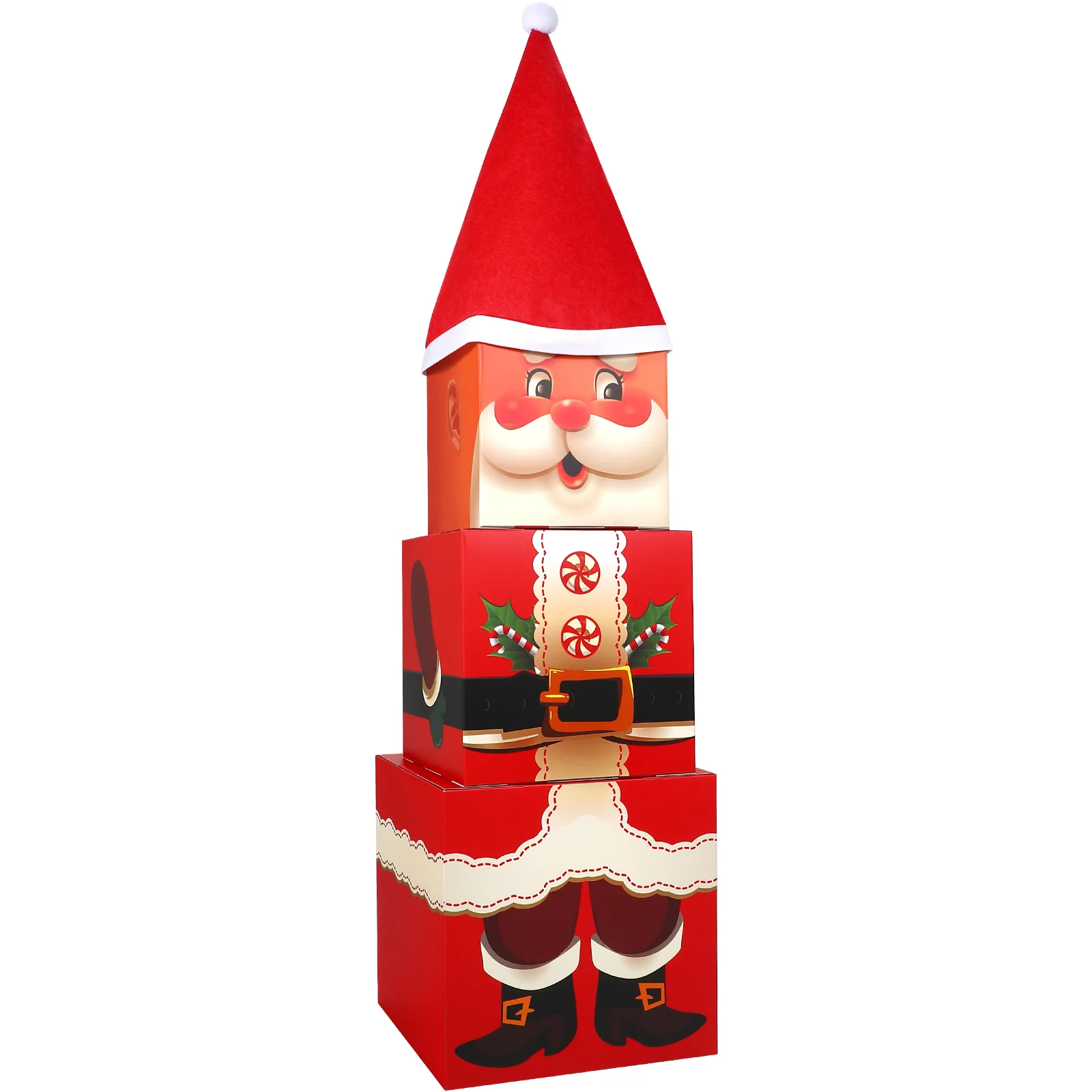 

Storage Lid Reusable Cartoon Foldable Decor Winter Giftbox Square Ornament Reindeer Snowman Duty Lovely Holiday Decorated