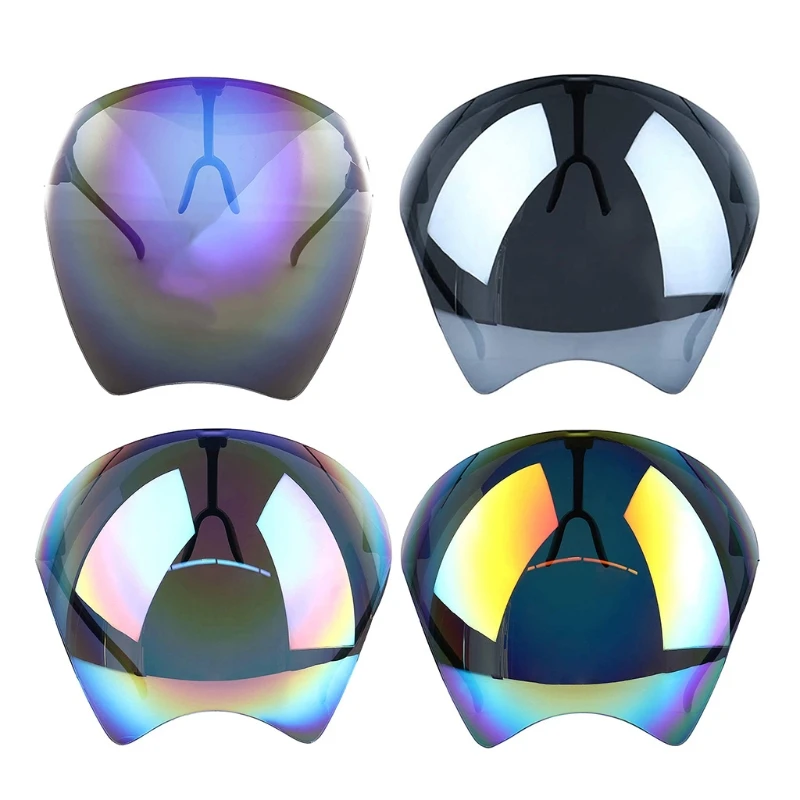 

Q1QD Unisex Holographic Multicolor Protective Sunglasses Full Face Cover Visor UV Protection Eyewear Anti-Fog Shield Goggles