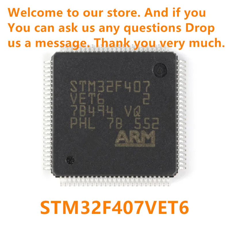 Original Authentic STM32F407VET6 LQFP-100 STM32F407 ARM Cortex-M4 32-bit Microcontroller MCU Integrated Circuit IC Chip