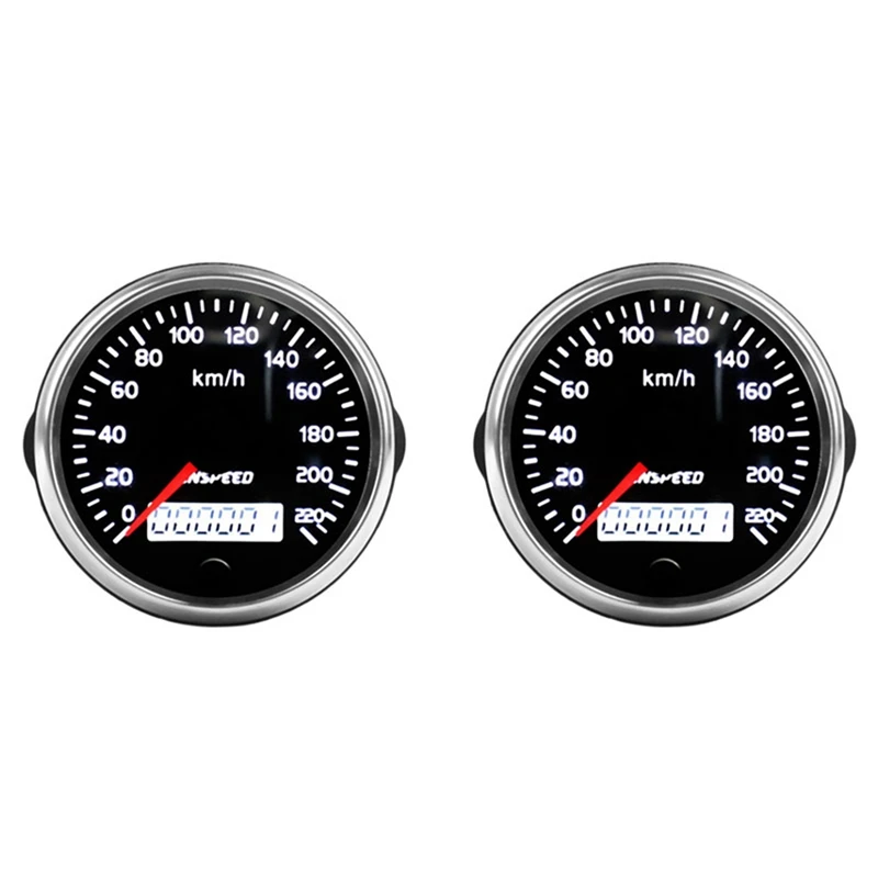 2X CNSPEED Универсальный Спидометр 12 В/24 В одометр 85 мм 220 км/ч для автомобиля