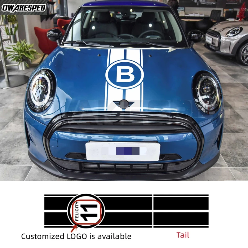 Фото Наклейки на капот автомобиля, модная графика для BMW MINI John Cooper F56 JCW R50 R53 R56 R55, аксессуары для автотюнинга, виниловые пленки, наклейки №1
