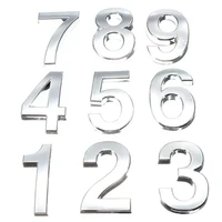 new 3d digits 0 9 number silver sticker 5cm plate sign hotel silvery door number plaque modern plated house home car decoration