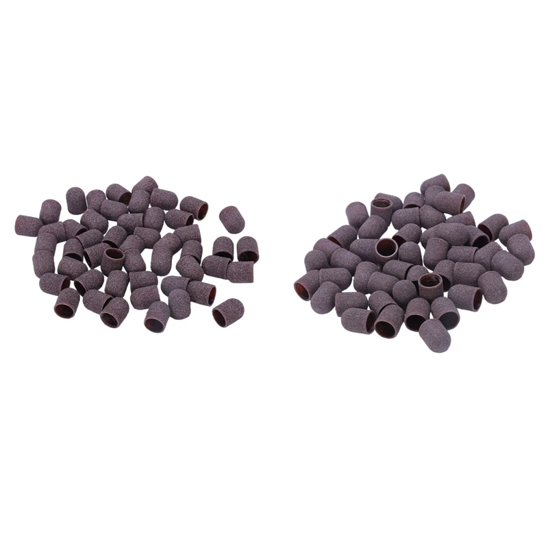 

ASDS-100Pcs Sanding Bands Block Caps With Out Grip 80 / 180 13X19mm Sanding Cap Manicure Pedicure Electric Nail Drill-01 & Drill