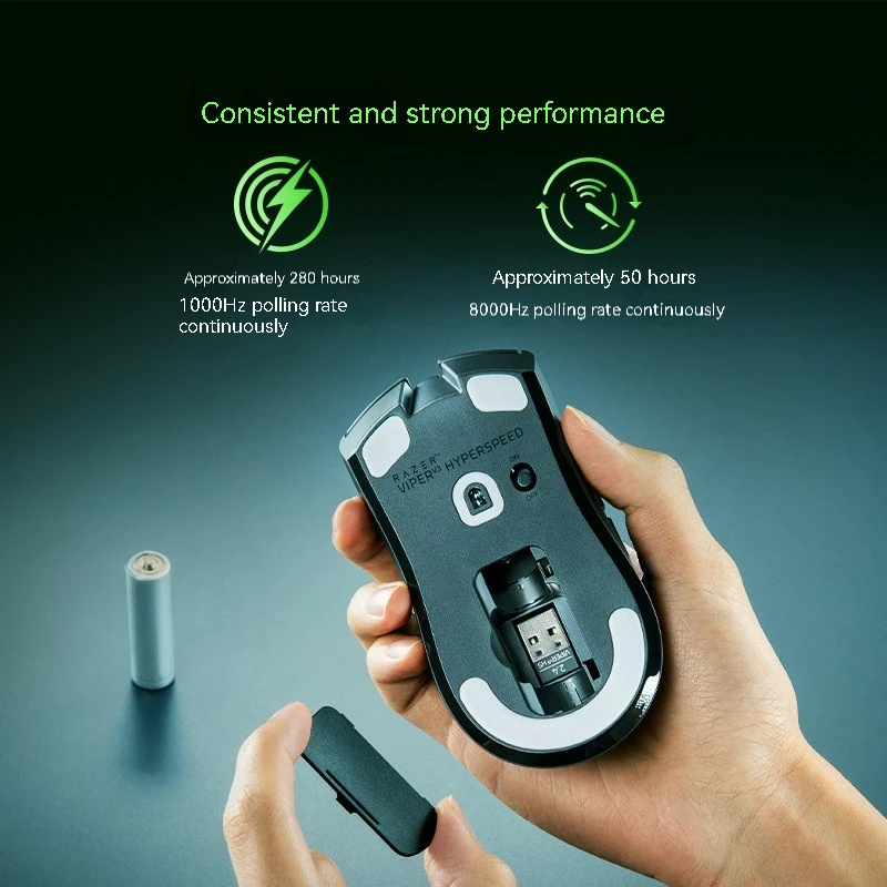 Фото Беспроводная игровая мышь Razer Viper V3 Hyperspeed с оптическим сенсором Focus Pro 30K, легкая (82 г), частота опроса 8K Гц №4