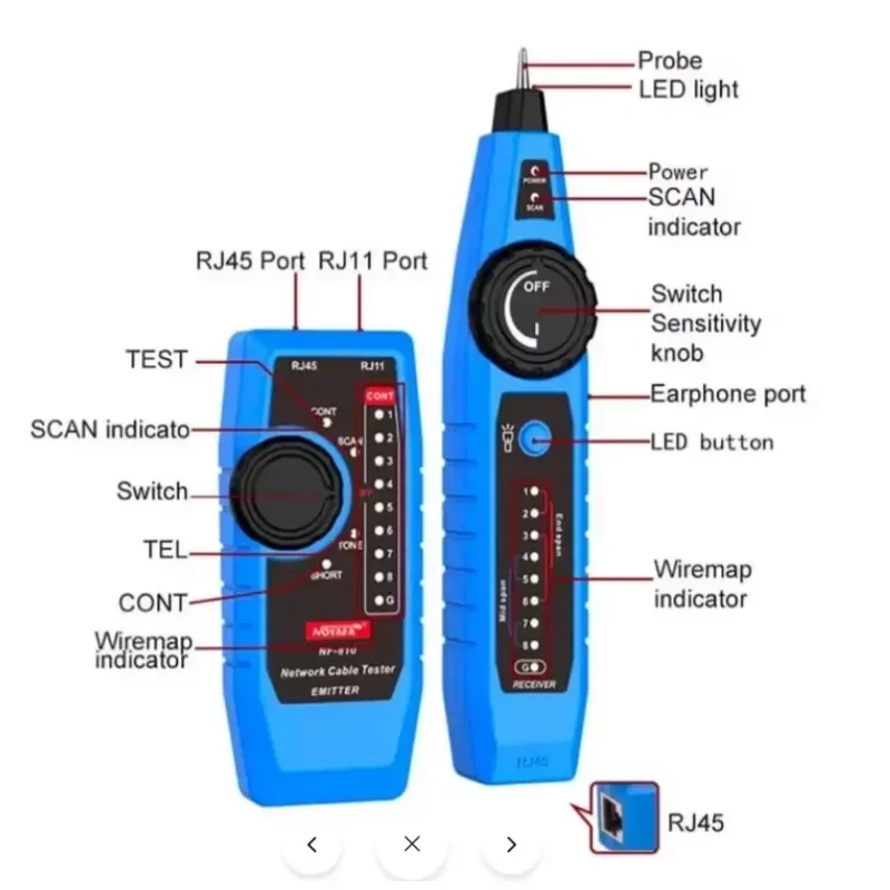 НОВЫЙ ГОРЯЧИЙ тестер сетевого кабеля FANYUE NF-810 Кабельный трекер RJ45 RJ11 Wire Tracer Ethernet LAN