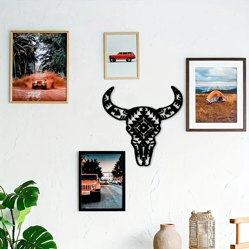 Металлические настенные рисунки в деревенском стиле с изображением коровы и