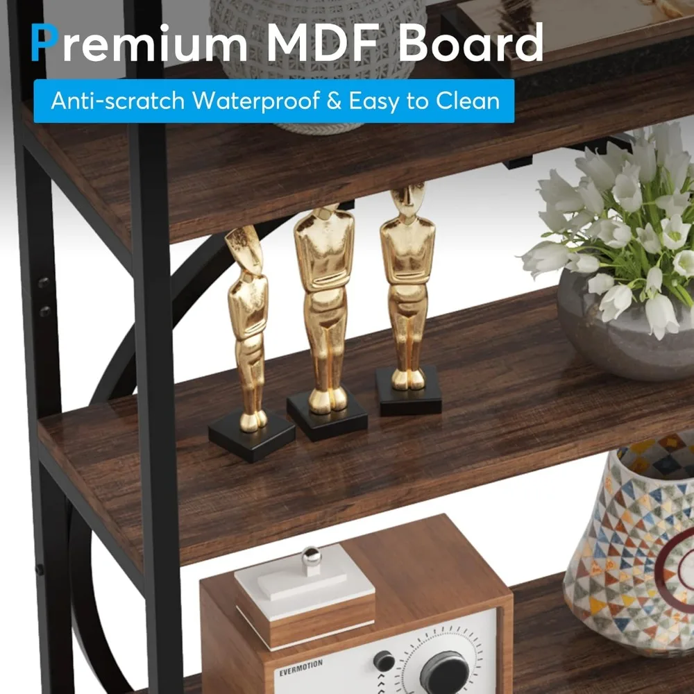 Промышленная книжная полка 70 9-дюймовая 6-уровневый высокий книжный шкаф Etagere с