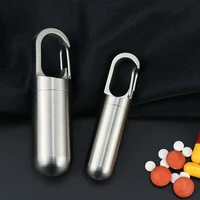 mini sealed storage pill box medicine tablet container organizer stainless steel waterproof outdoor traval first aid pill case